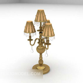 Lampe de table européenne dorée modèle 3D