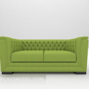Green Fabric Loveseat Sofa 3d model
