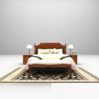 Современная кровать с ковром