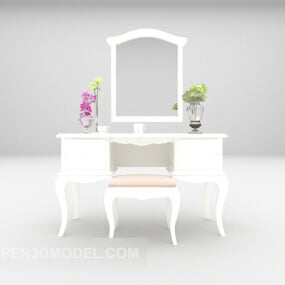 صندلی کمد سفید مدل سه بعدی