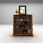 Wood Bookcase With Decoration