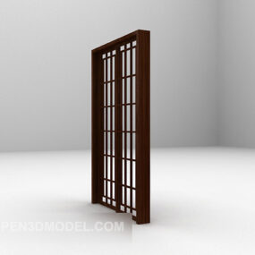 घर के दरवाजे की लकड़ी का फ्रेम 3डी मॉडल