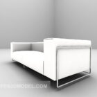 Белый кожаный диван-кровать