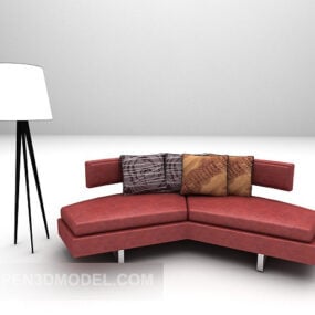 Червоний диван шкіряний у формі бика 3d модель