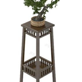小さな鉢植えの盆栽の木の3Dモデル