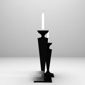 Black Iron Candlestick Light V1 3d model