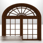 European wooden window 3d model