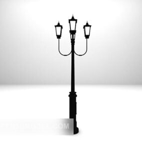 Streetlight klassisk stil med fire lamper 3d-modell