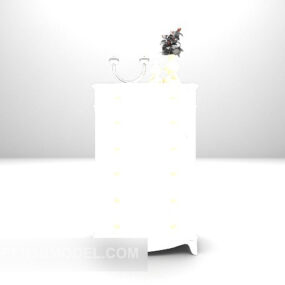 Elegant White Cabinet With Decoration 3d model