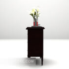 Wooden Cabinet With Flower Potted