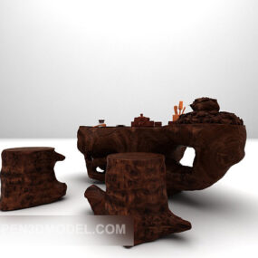Relax Table And Chair Combination V1 3d model