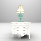 Table et lampe blanches de style classique