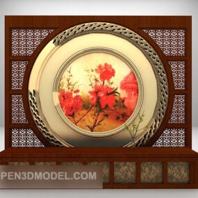 Background Wall Carving Style 3d model
