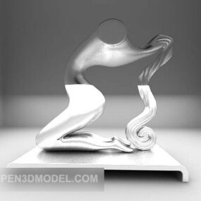 Bílá abstraktní socha 3D model