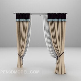Grey White Curtain Collapse 3d model
