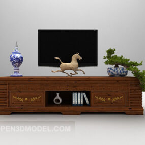 Hjem asiatisk stil tv kabinet 3d model
