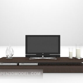Black Tv Cabinet Furniture With Television V1 3d model