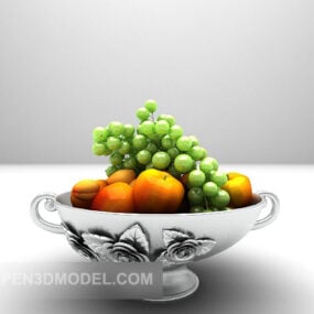 Ciotola di vetro per frutta modello 3d