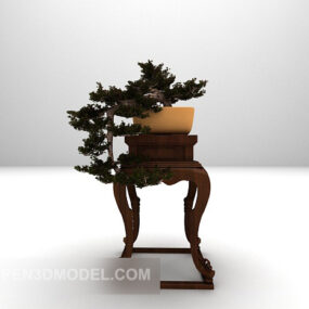 Chinese Rack With Pot Plant 3d model