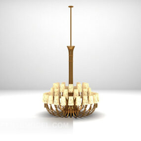 Brass Carving Chandelier Lighting 3d model