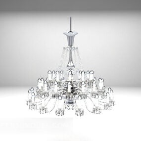 Mô hình 3d nội thất đèn chùm hình kim cương châu Âu