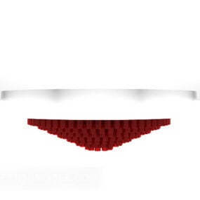 Red Shade Chandelier Lighting 3d model