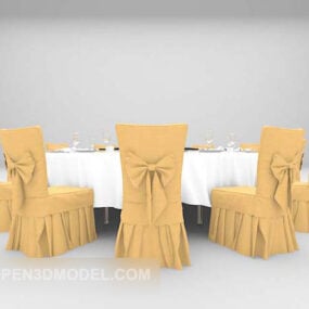 Boda Restaurante Mesa Silla Muebles Modelo 3d