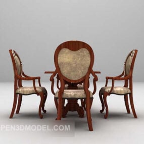 European Elegant Design Table And Chairs 3d model