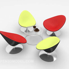 Fargerike moderne hjemmestolmøbler 3d-modell
