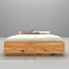 Wood Bed With With Blanket