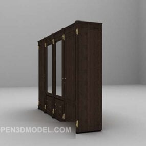 Μαύρη ξύλινη ντουλάπα 3d μοντέλο