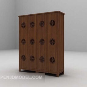 Wooden Brown Garderobe kontormøbler 3d modell
