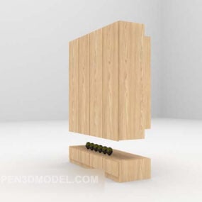 Wood Cabinet Minimalist Decor 3d model