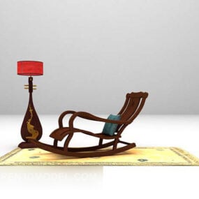 Leisure Chair With Vase Floor Lamp 3d model