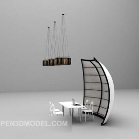 Bord og stol hengelampe kombinasjon 3d modell