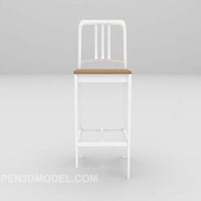 High Bar Chair White Painted 3d model