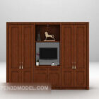 Modern brown wardrobe 3d model