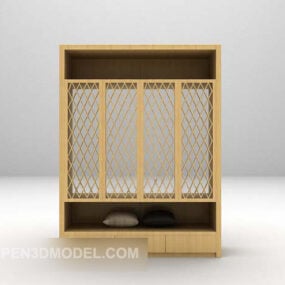 Μοντέρνα κίτρινη ξύλινη ντουλάπα V2 3d μοντέλο
