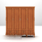 Brown wood wardrobe 3d model