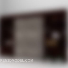 Dark Wood Showcase Furniture 3d-model