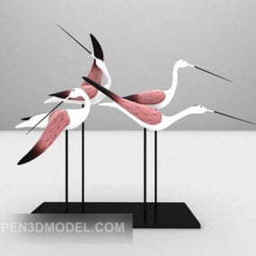 Model 3d Dekoratif Patung Crane