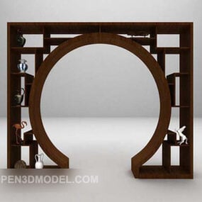Chińska witryna ścienna w kształcie okrągłym Model 3D