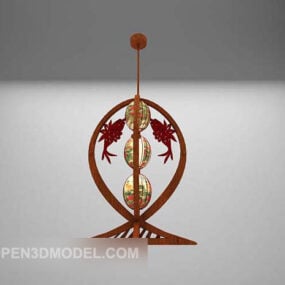 Mô hình 3d đèn chùm khắc nội thất cổ điển Trung Quốc
