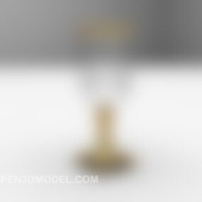 European Brass Candlestick 3d model