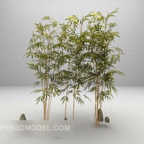 Modelo 3d de planta de sebe de planta de bambu
