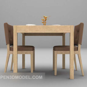 आधुनिक टेबल और कुर्सी डाइनिंग कॉम्बिनेशन 3डी मॉडल