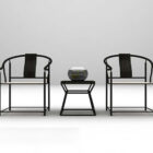 モダニズムスタイルの鉄のテーブルと椅子