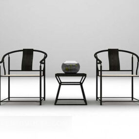 Modernism Style Iron Table And Chair 3d model