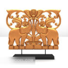 Asia Carving Sculpture On Stand