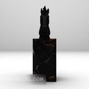 Modelo 3d abstrato de escultura preta